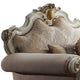 Wood and Fabric Traditional Style Sofa Chair with Toss Pillows White and Cream BM218594