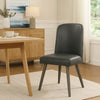 Faux Leather Dining Chair | Splayed Wood Legs | Set of 2 | Gray