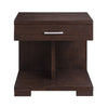 Wooden End Table with 1 Drawer Brown BM218616