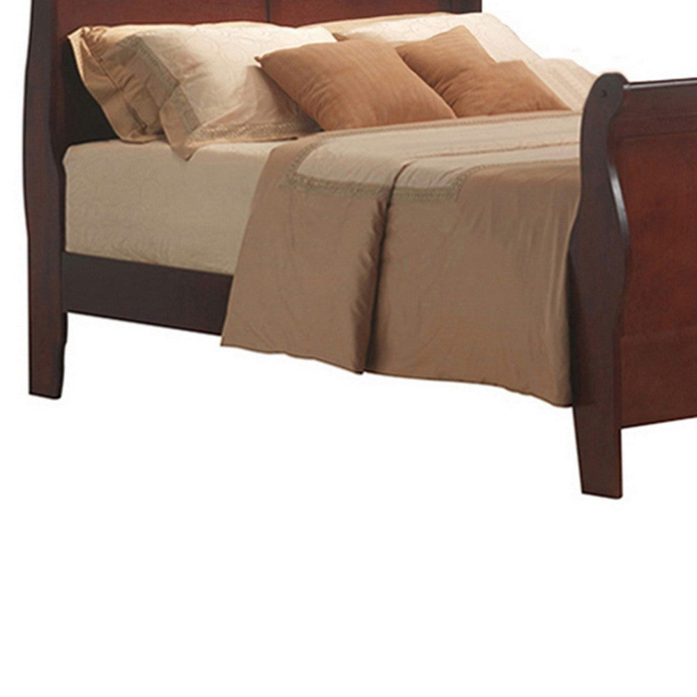 Wooden Full Size Bed with Slat Kit Brown By Casagear Home BM218624