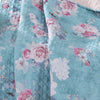 60 x 50 Inches Polyester Throw Blanket with Floral Print Blue and White By Casagear Home BM218731
