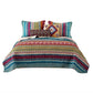 Tribal Print Full Quilt Set with Decorative Pillows, Multicolor By Casagear Home