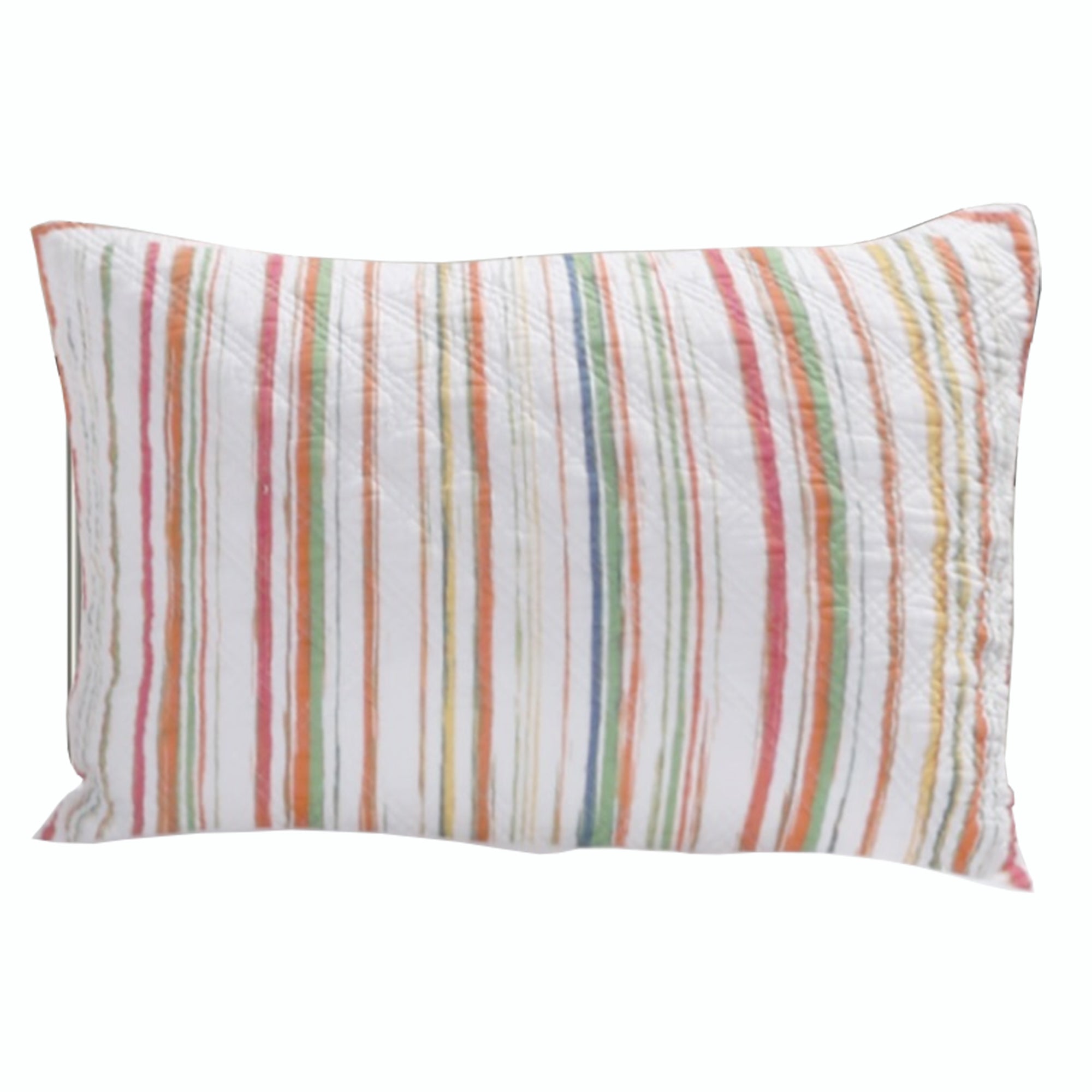 20 x 36 Cotton King Pillow Sham, Striped Pattern, Multicolor By Casagear Home