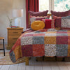 3 Piece Cotton Full Size Quilt Set with Paisley Print Multicolor By Casagear Home BM218832