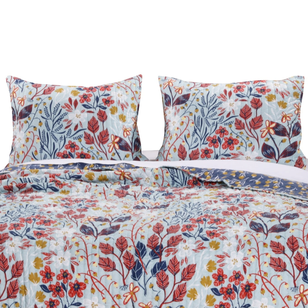 20 X 36 Ultra Soft King Pillow Sham, Floral Print, Microfiber, Multicolor By Casagear Home