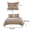 Twin Size 2 Piece Polyester Quilt Set with Kilim Pattern, Multicolor By Casagear Home