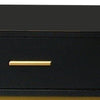 1 Drawer Wooden Nightstand with Metal Legs, Black and Gold By Casagear Home