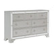Wood Dresser | 7 Drawer | Mirror Trim | Ring Pull Handles | Silver