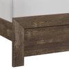 Rustic Panel Design Wooden Queen Size Bed with Block Legs Support, Brown