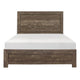 Rustic Panel Design Wooden Queen Size Bed with Block Legs Support, Brown