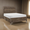 Rustic Queen Bed | Panel Design | Wood | Block Legs | Brown