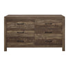 6 Drawer Rustic Wooden Double Dresser with Block Legs Support Brown BM219068
