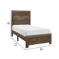 Rustic Panel Design Wooden Twin Size Bed, Brown By Casagear Home