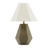 Modern Table Lamp | Concrete Base | Empire Shade | White & Gray