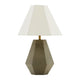 Modern Table Lamp | Concrete Base | Empire Shade | White & Gray