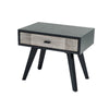 Wooden Nightstand with Rough Sawn Texture, Gray By Casagear Home