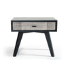 Wooden Nightstand with Rough Sawn Texture, Gray By Casagear Home