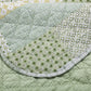 Reversible Fabric Twin Size Quilt Set with Geometric Pattern Motif, Green By Casagear Home