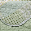 Reversible Fabric Twin Size Quilt Set with Geometric Pattern Motif, Green By Casagear Home