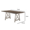 Wooden Dining Table with Natural Grain Texture White and Brown By Casagear Home BM219455