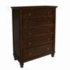 Umi Tall Dresser Chest | Transitional | 5 Drawer | Molded Top | Ring Pull Handles | Brown