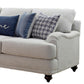 Fabric Upholstered Sofa with Sloped Armrests and Turned Legs Light Gray By Casagear Home BM219559