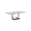 Floating Coffee Table | Tempered Glass Top | Metal Support | Clear & Silver