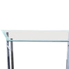 Tempered Glass Top End Table with U Shape Metal Frame Chrome and Clear BM219603