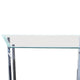 Tempered Glass Top End Table with U Shape Metal Frame Chrome and Clear BM219603