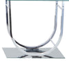 Tempered Glass Top End Table with U Shape Metal Frame Chrome and Clear BM219603