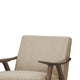 Accent Chair | Fabric Upholstered | Curved Armrests | Light Brown