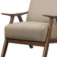 Accent Chair | Fabric Upholstered | Curved Armrests | Light Brown
