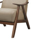 Accent Chair | Fabric Upholstered | Curved Armrests | Light Brown