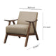 Accent Chair | Fabric Upholstered | Curved Armrests | Light Brown