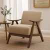 Accent Chair | Fabric Upholstered | Curved Armrests | Light Brown