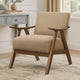 Accent Chair | Fabric Upholstered | Curved Armrests | Light Brown