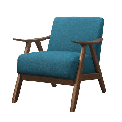 Accent Chair | Fabric Upholstered | Curved Armrests | Blue