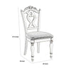 Victorian Style Writing Desk Chair with Engraved Backrest, Antique White