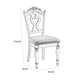 Victorian Style Writing Desk Chair with Engraved Backrest, Antique White