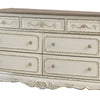 Dresser | 7 Drawer | Floral Motif Carving Details | Antique White & Brown BM219790