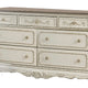 Dresser | 7 Drawer | Floral Motif Carving Details | Antique White & Brown BM219790