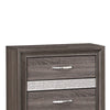 2-Drawer Nightstand with 1 Hidden Jewelry Drawer,Gray & Silver By Casagear Home