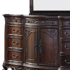 Traditional Dresser Mirror | Wood | Engraved Details | Cherry Brown BM219797