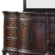 Traditional Dresser Mirror | Wood | Engraved Details | Cherry Brown BM219797