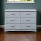 32’’ Wooden Dresser with 6 Drawers and Recessed Handles Gray By Casagear Home BM219868