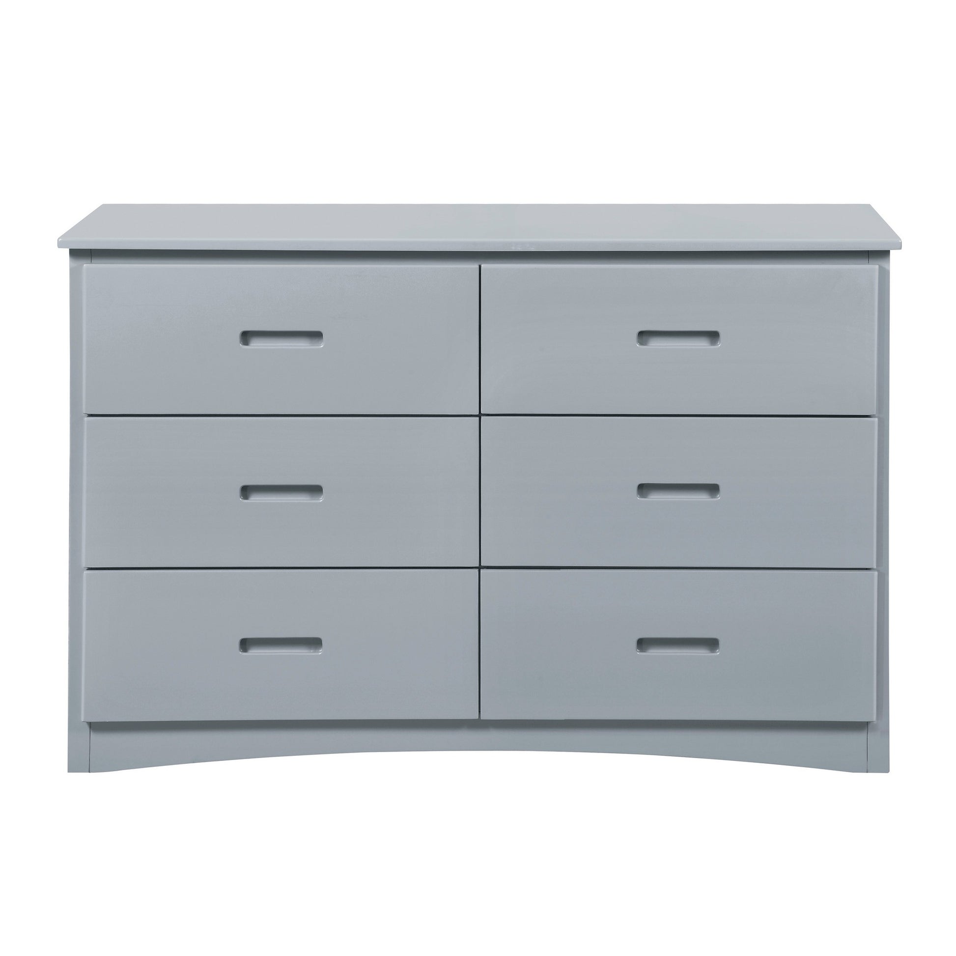 32’’ Wooden Dresser with 6 Drawers and Recessed Handles Gray By Casagear Home BM219868