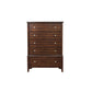 5 Drawer Wooden Chest with Chamfered Legs Dark Brown By Casagear Home BM219886