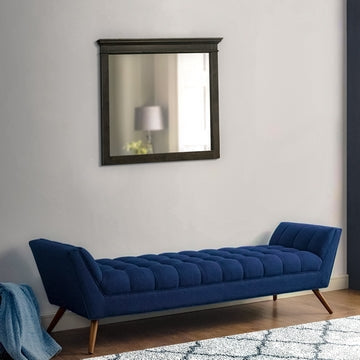 Dresser Mirror | Rectangular Wood Frame | Molded | 35 x 42 | Charcoal Gray