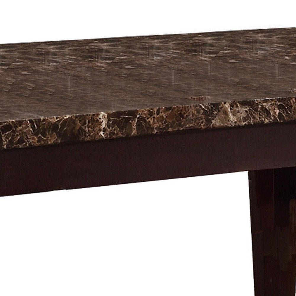 Dining Table | Rectangular Faux Marble Top | Espresso Brown BM219901