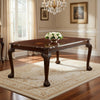 Extendable Dining Table | Wood | Leaf | Cabriole Legs | Dark Brown
